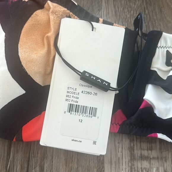 SHAN Women's Geometric Pattern V Wire Bralette Swimwear Bikini Size 12 NWT - Picture 7 of 7